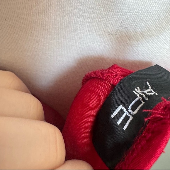 Y2K Red Halter Drape Top w/ Silver Ring Back | Retro Clubwear Tank goth glam M - Picture 5 of 6